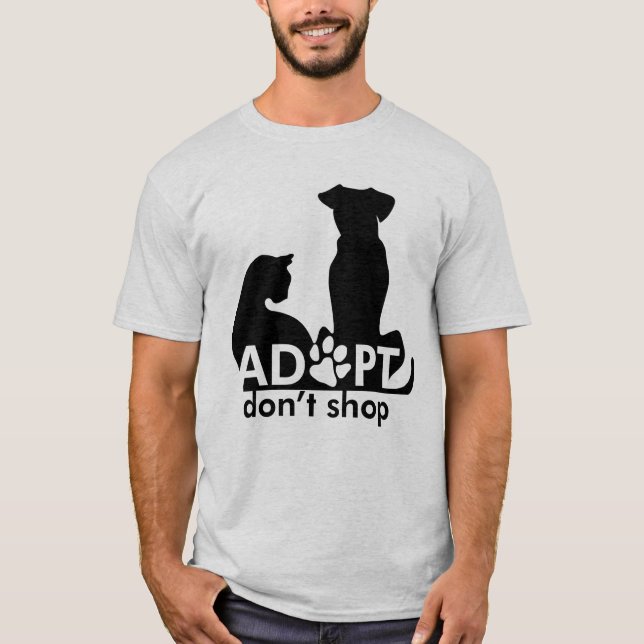 Camiseta Adoptar No Comprar Gato De Perro (Anverso)