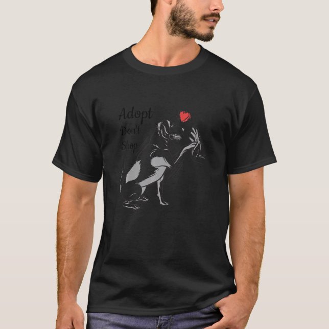 Camiseta Adoptar No Comprar Rescate Animal Para Animales Y  (Anverso)