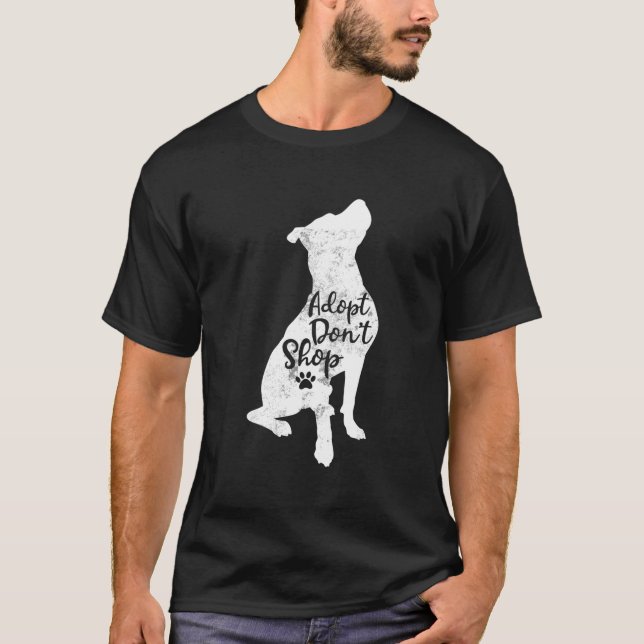 Camiseta Adoptar No Comprar Rescate Raza De Perro Pitbull T (Anverso)