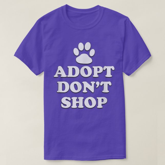 Camiseta Adoptar no comprar rescates de los derechos de los (Diseño del anverso)