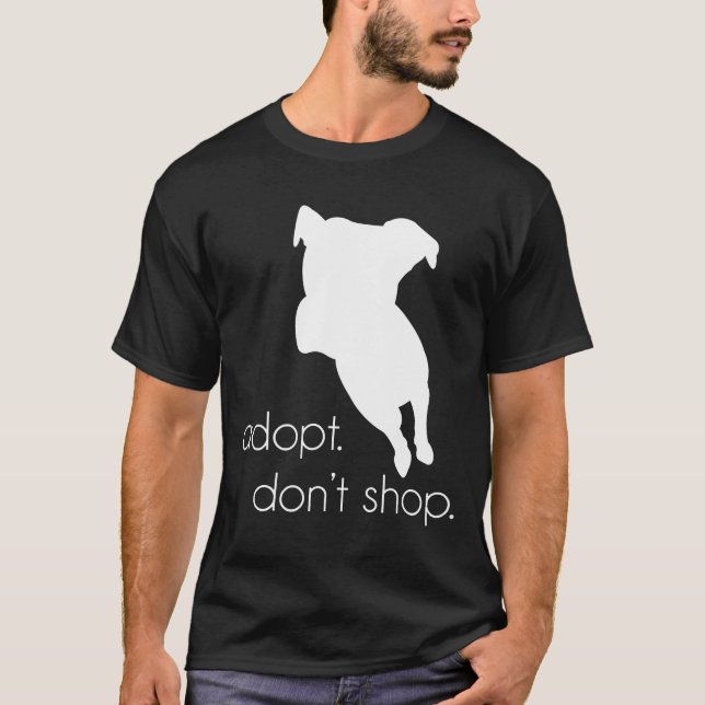 Camiseta Adoptar No Comprar Tee De Perro De Pitbull Sin Mol (Anverso)