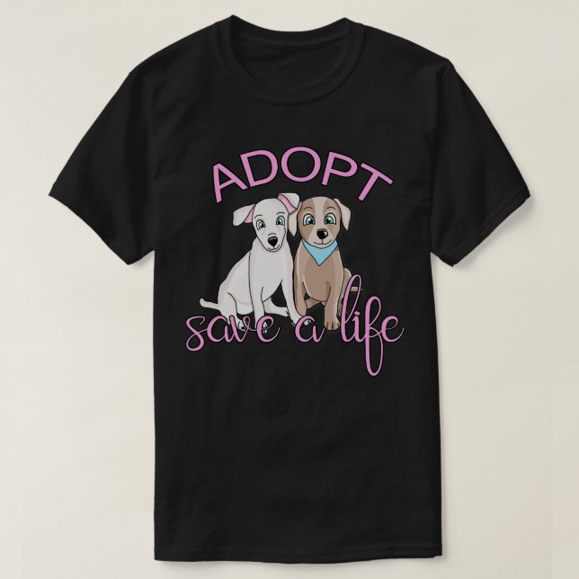 Camiseta Adoptar Salvar una vida (Diseño del anverso)