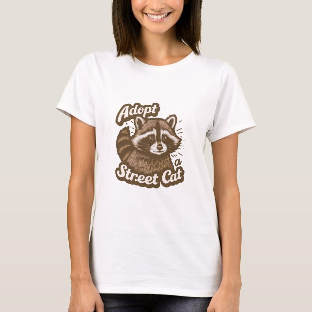 Camiseta Adoptar un gato callejero (Anverso)