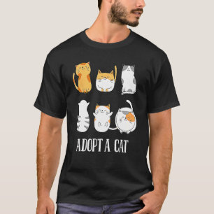 Camiseta Adoptar Un Gato Feliz Páster Adoptar Res De Adopci