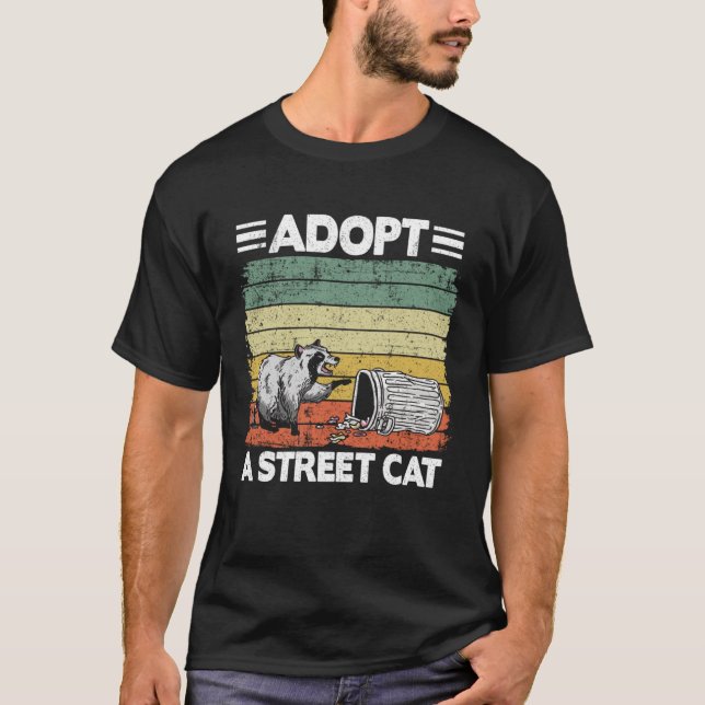 Camiseta Adoptar un mapache de gato callejero 2 (Anverso)