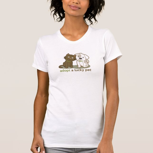 Camiseta adoptar un mascota afortunado (Anverso)