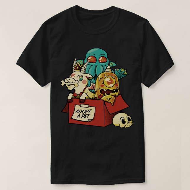 Camiseta Adoptar un Mascota de Monster Kawaii (Diseño del anverso)