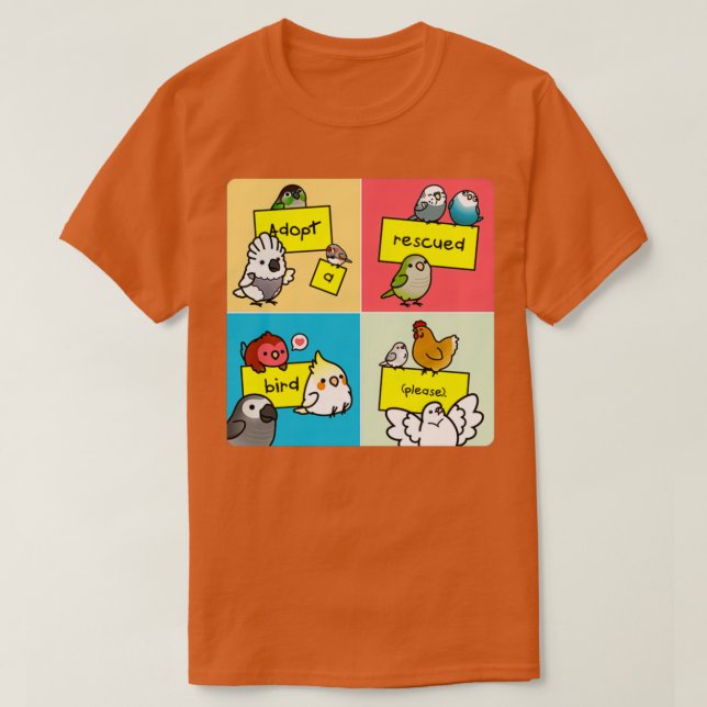 Camiseta Adoptar un pájaro rescatado (Diseño del anverso)