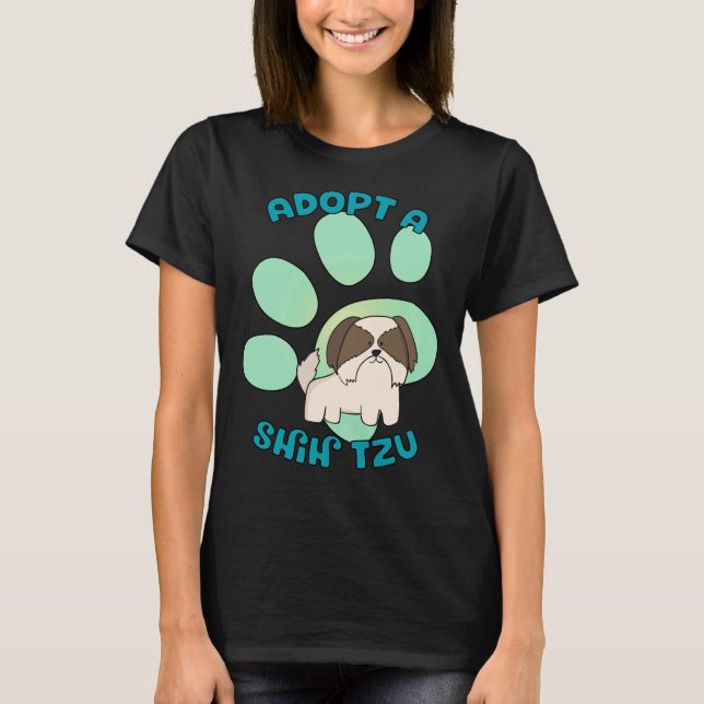 Camiseta Adoptar un perro de rescate chiíta tuzú (Anverso)