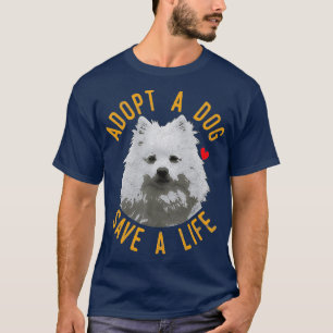 Camiseta Adoptar un perro salva una vida al esquimal estado