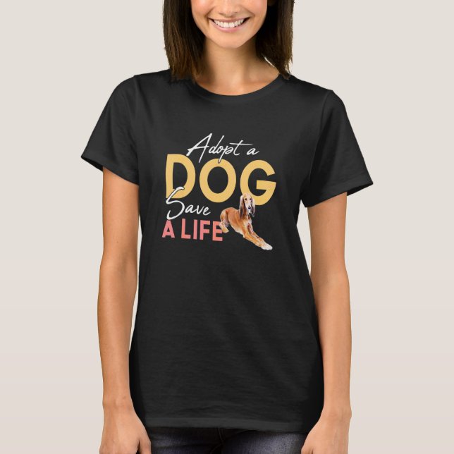 Camiseta Adoptar Un Perro Salvar A Un Saluki De Rescate De  (Anverso)