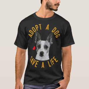 Camiseta Adoptar Un Perro Salvar Un Regalo De Rat Terrier D
