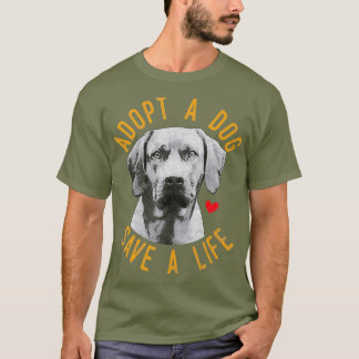 Camiseta Adoptar un perro salve un regalo rodesiano de resc