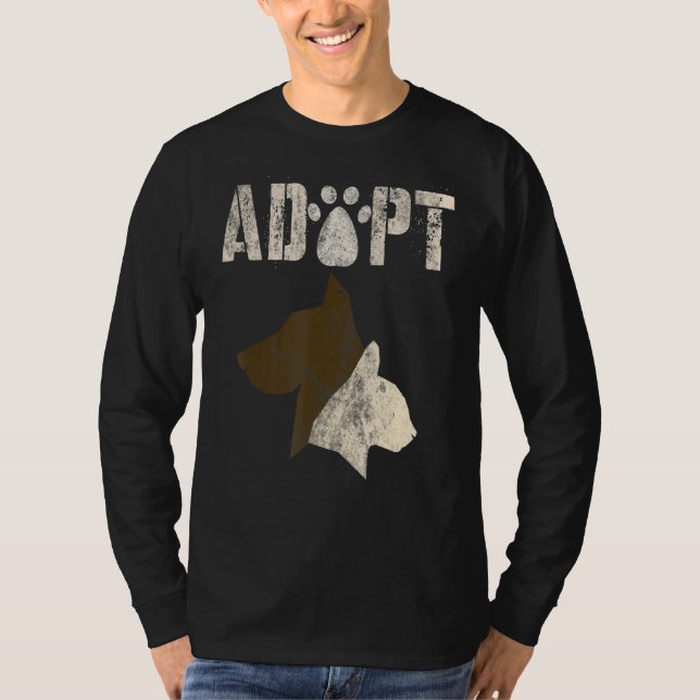 Camiseta Adoptar un refugio para animales de época para per (Anverso)