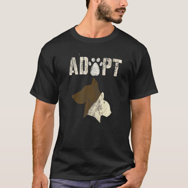 Camiseta Adoptar un refugio para animales de época para per (Anverso)