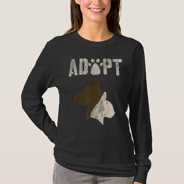 Camiseta Adoptar un refugio para animales de época para per (Anverso)