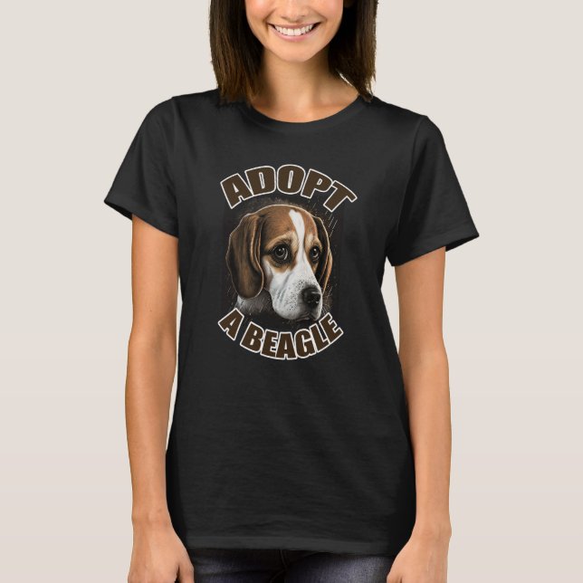 Camiseta Adoptar un rescate de perro Beagle (Anverso)