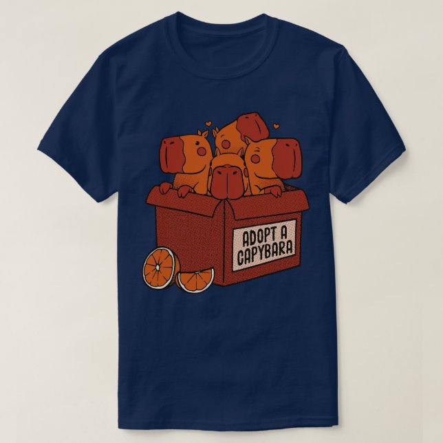 Camiseta Adoptar una Capía de Capibara Kawaii por Tobe Fons (Diseño del anverso)
