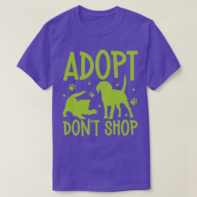 Camiseta Adoptar y no comprar refugio para animales (Diseño del anverso)