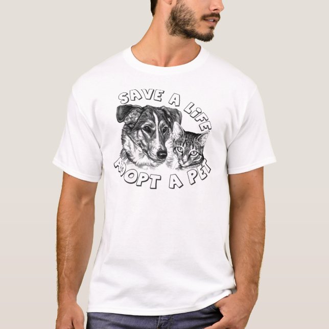 Camiseta Adopte a un mascota (Anverso)