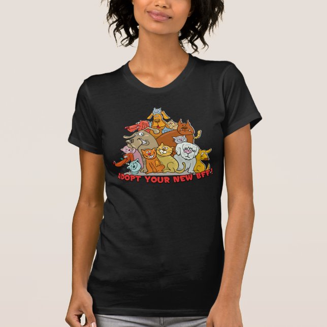 Camiseta ¡Adopte su nuevo BFF! ¡Ningunos molinos del (Anverso)