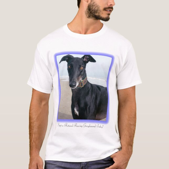Camiseta Adopte un galgo que compite con jubilado hoy (Anverso)