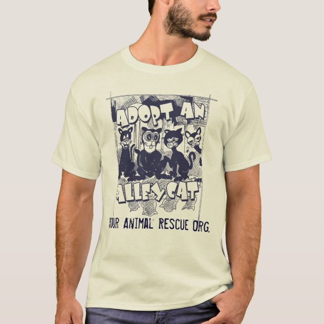 Camiseta Adopte un gato callejero por los estudios de Mudge (Anverso)