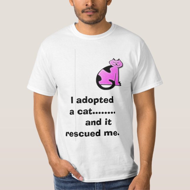 Camiseta Adopté     un gato ........    y me rescató (Anverso)
