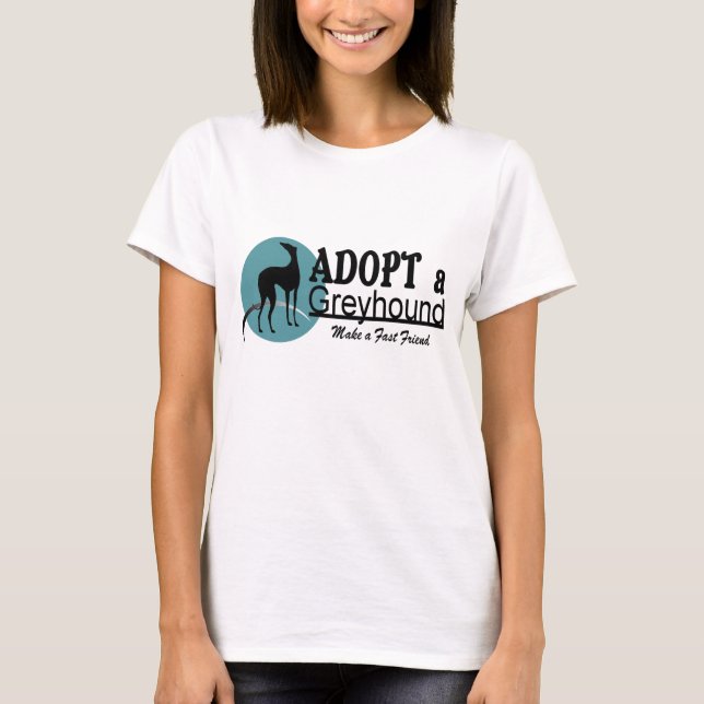Camiseta Adopte un logotipo del perro del galgo (Anverso)