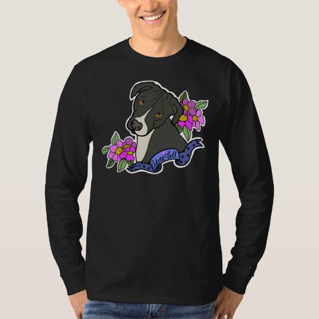 Camiseta Adora Bull Pitbull Y Flores (Anverso)