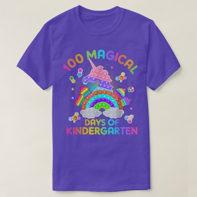 Camiseta Adorable 100 Days Of Magical Kinder Learning Schoo (Diseño del anverso)