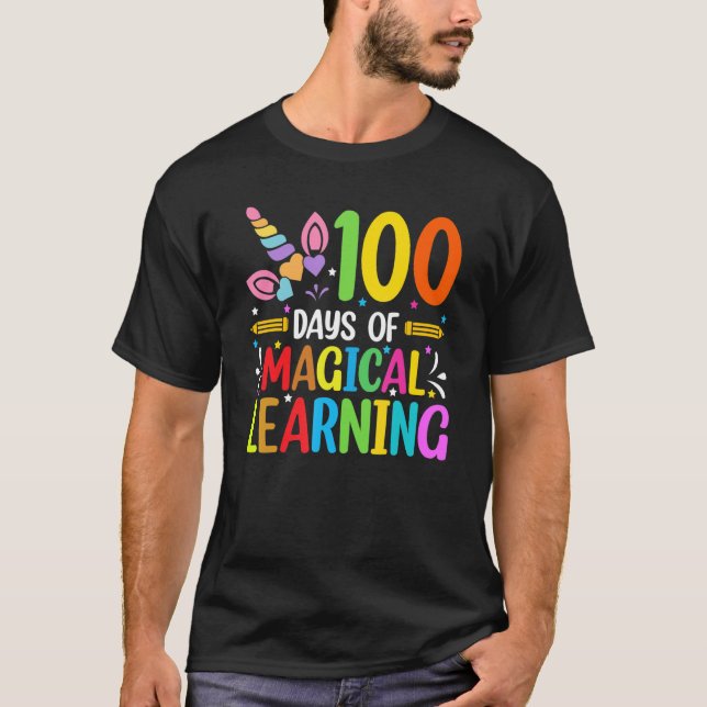 Camiseta Adorable 100 Days Of Magical Learning School Unico (Anverso)