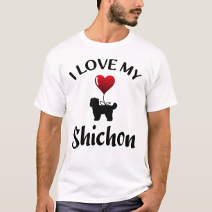 Camiseta Adorable Amo Mi S Amo Mi Shichon, Amantes Del Perr