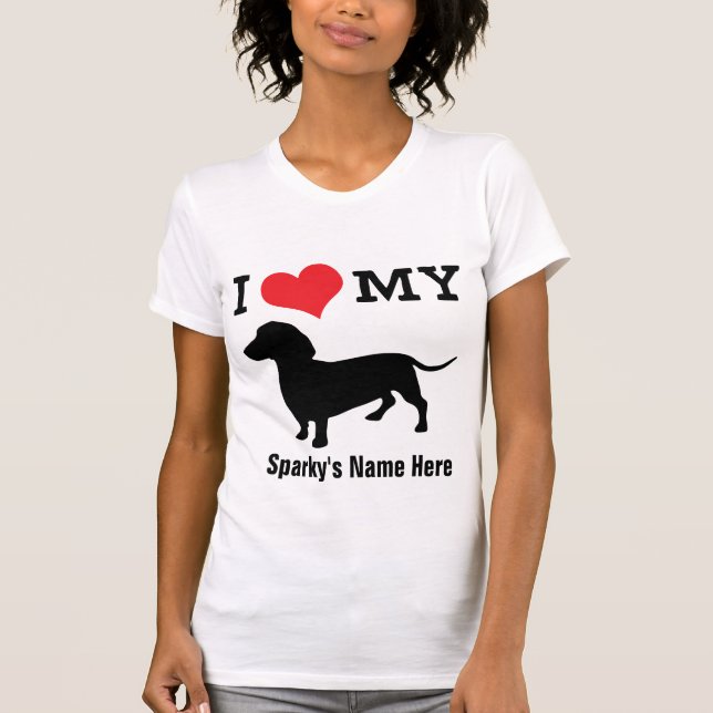 Camiseta Adorable amor por Dachshund (Anverso)