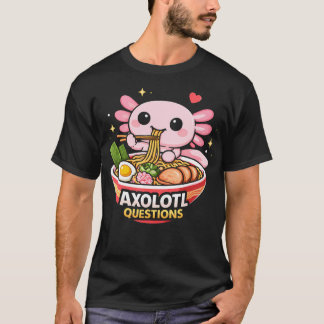 Camiseta Adorable Axolotl Comiendo Fideos