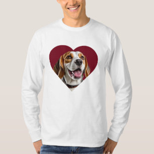 Camiseta Adorable Beagle in Heart Shape Design