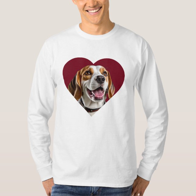 Camiseta Adorable Beagle in Heart Shape Design (Anverso)