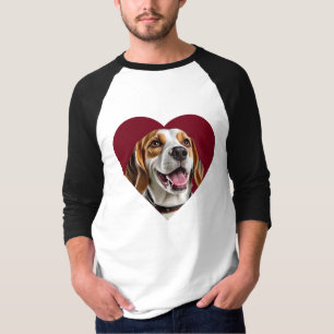 Camiseta Adorable Beagle in Heart Shape Design