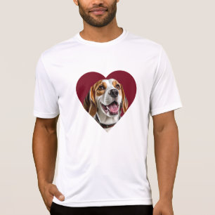 Camiseta Adorable Beagle in Heart Shape Design