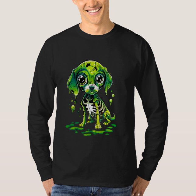 Camiseta Adorable Beagle Zombie Con Ojos Grandes (Anverso)