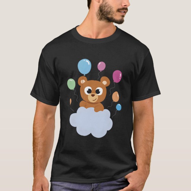 Camiseta Adorable Bear On Cloud For A And Cosy Look (Anverso)