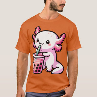 Camiseta adorable bebé axolotl beber boba