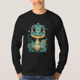 Camiseta Adorable Bebé Dinosaurio Kawaii con Ojos Grandes L