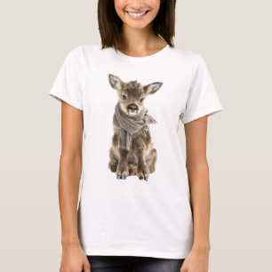 Camiseta Adorable bebé reno con bufanda acogedora