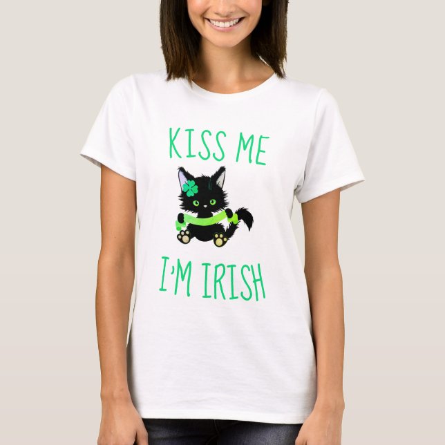 Camiseta Adorable Bésame Soy Gatito Irlandés (Anverso)