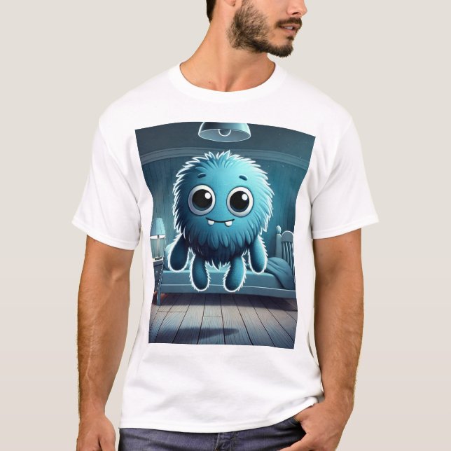 Camiseta Adorable Blue Fluffy Creature (Anverso)