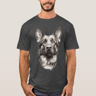 Camiseta Adorable Boceto de Pastor Alemán Perro Lindo
