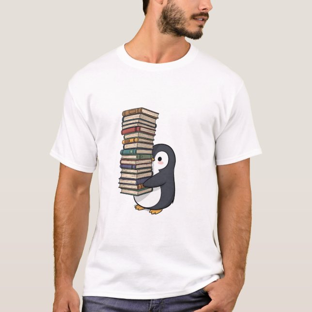Camiseta Adorable Bookworm Penguin (Anverso)