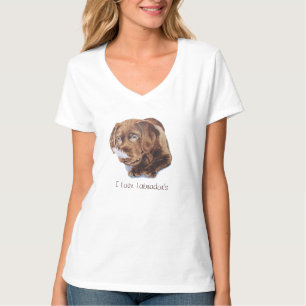 Camiseta adorable cachorro chocolate marrón labrador diver