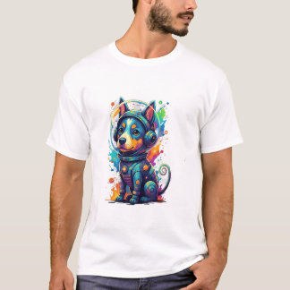 Camiseta Adorable cachorro espacial con traje de astronauta